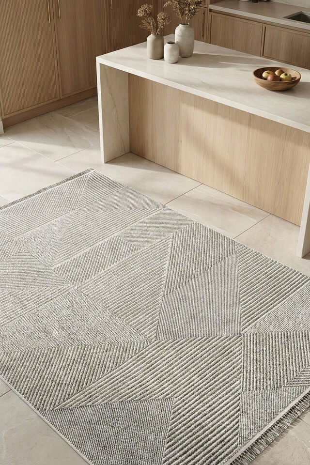 Dekorenti Vega 1456 Gri - Geometrik Desenli İskandinav Halı