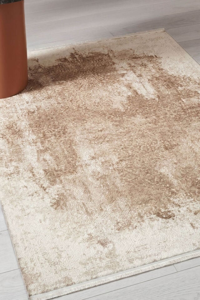 Romans Sembol 2909 Bej Halı - Eskitme Desenli Salon Halısı