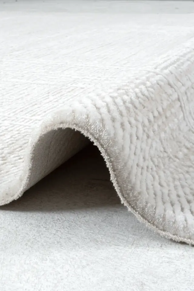 Romans Doku 2103 Krem Çerçeve Desenli Akrilik Salon Halısı