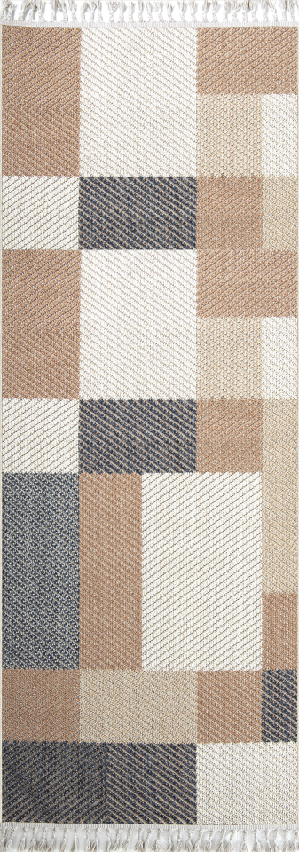 Bukle 1406 Sarı – Modern Geometrik Desenli Tozumaz Halı 200x250