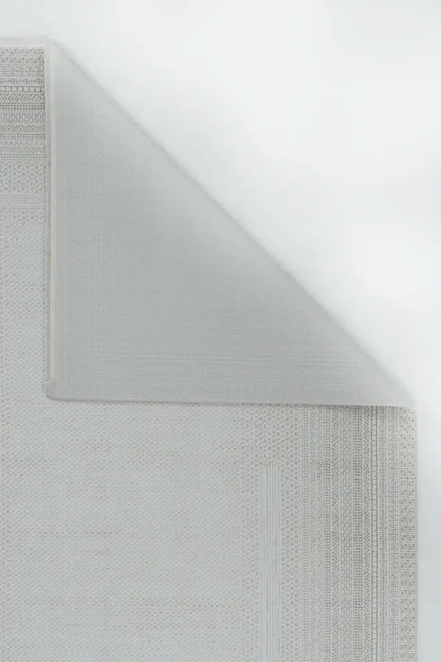 Romans Doku 2105 Bej İnce Motifli Çerçeveli Salon Halısı