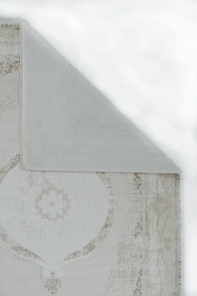 Romans Doku 2106 Bej Klasik Göbekli Akrilik Salon Halısı