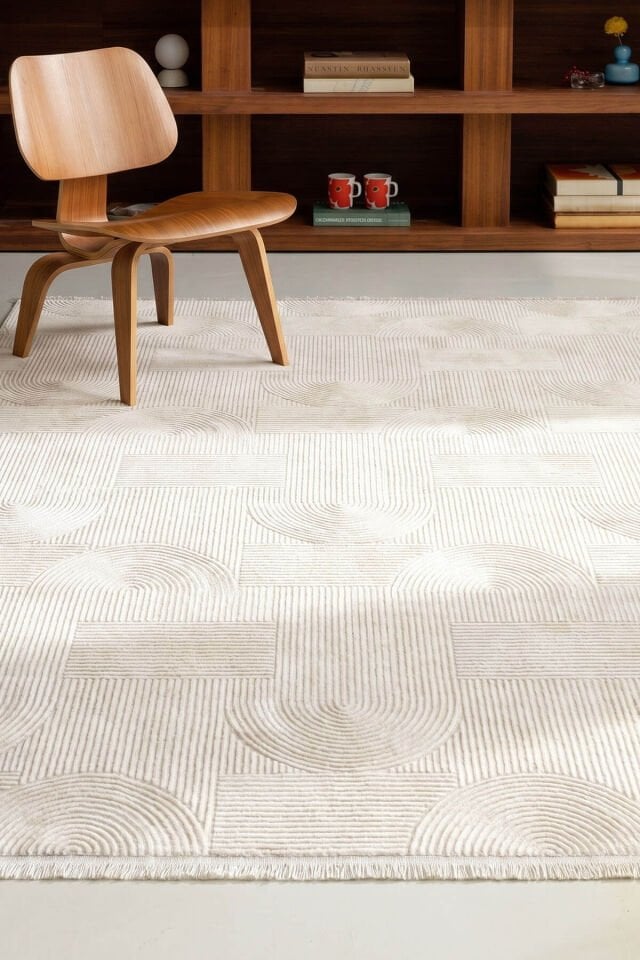 Enti İmge 2503 Krem Halı - Geometrik Desenli Halı