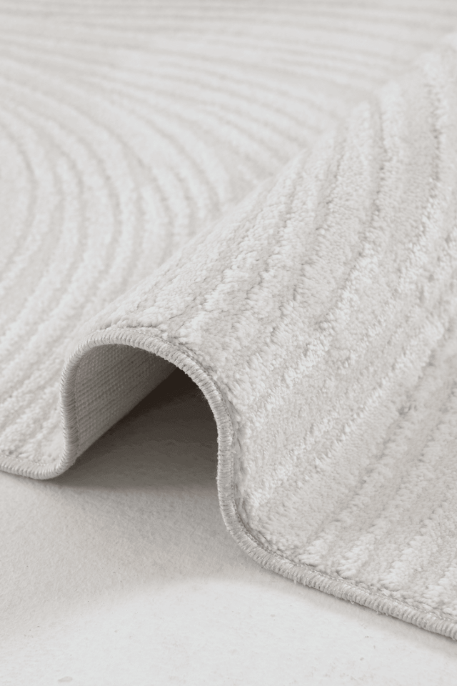 Aren 3303 Beyaz - Pamuk Tabanlı Akrilik Modern Halı 100x150