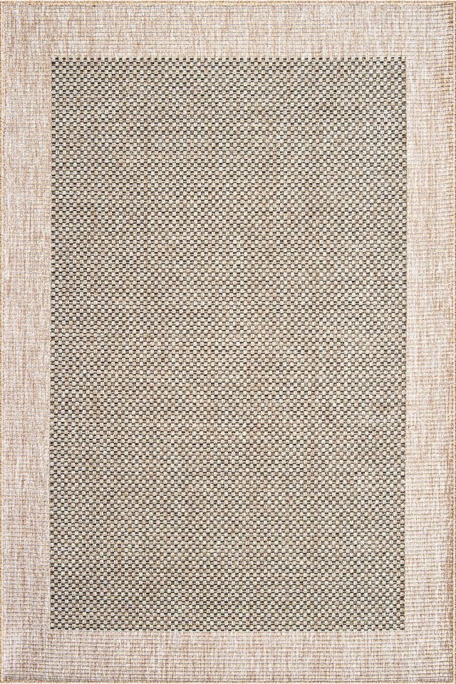 Dekorenti Beirut 9102 Bej Modern Dokulu Kare Desenli Jüt Taban Halı