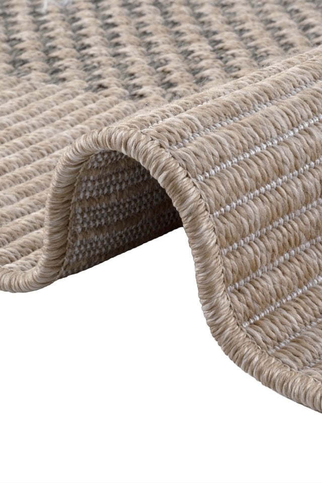 Dekorenti Beirut 9102 Bej Modern Dokulu Kare Desenli Jüt Taban Halı