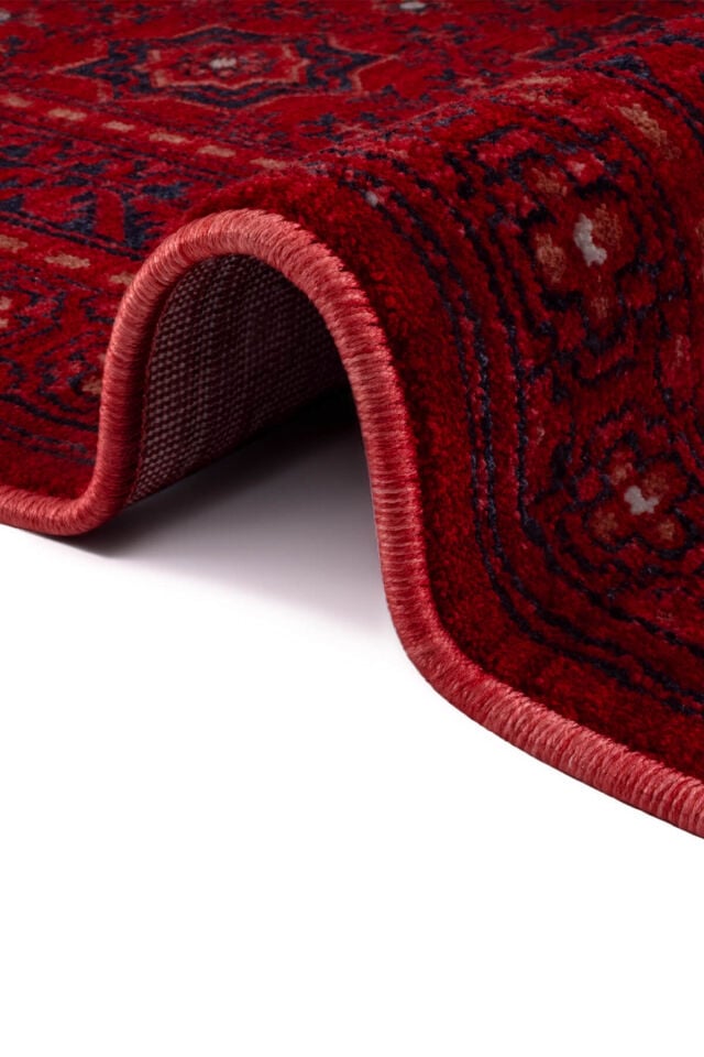 Enti Ahlat 2304 Kırmızı Siyah Etnik Desenli Salon Oturma Odası Halısı