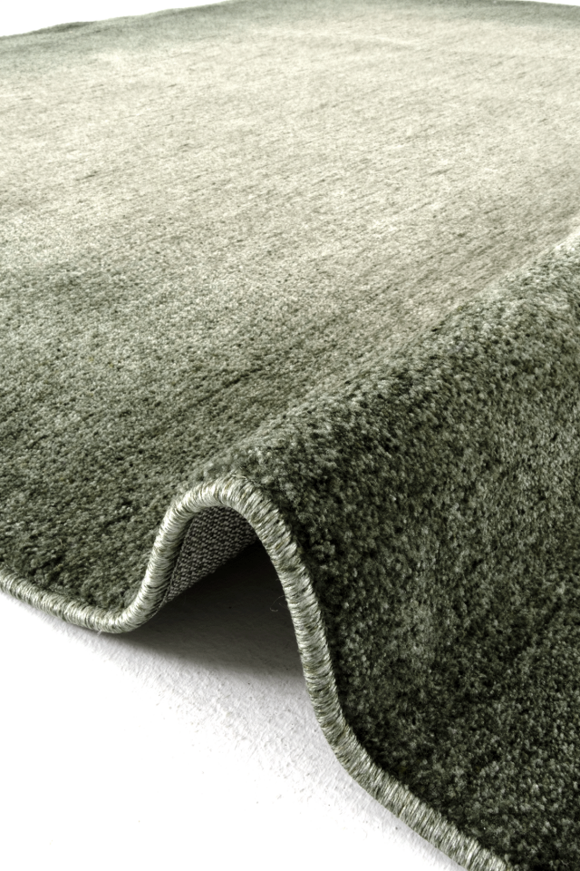 Romans Etro 2707 Yeşil - Spor Saçaklı Polyester Çerçeveli Vintage Halı