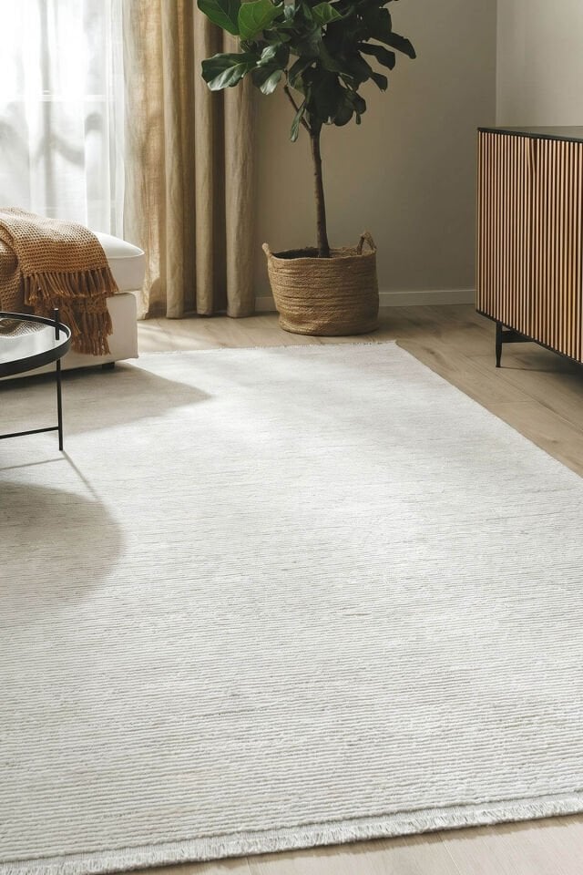 Enti İmge 2504 Krem Halı - Çizgili Modern Halı