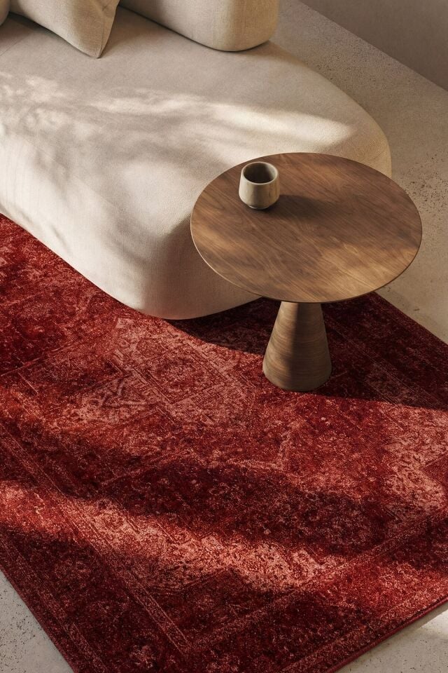 Etro 2701 Taba - Spor Saçaklı Polyester Göbekli Vintage Halı 120x180