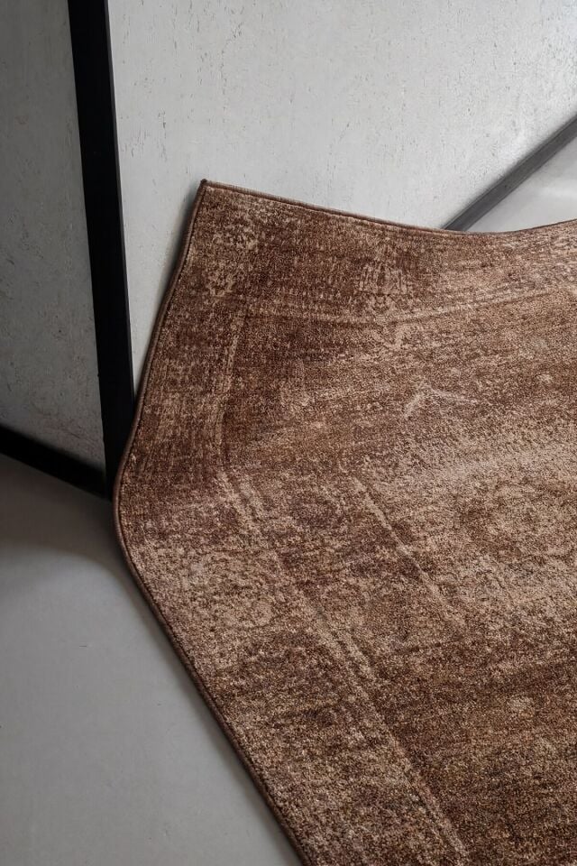 Etro 2703 Bej - Spor Saçaklı Polyester Göbekli Vintage Halı 160x230