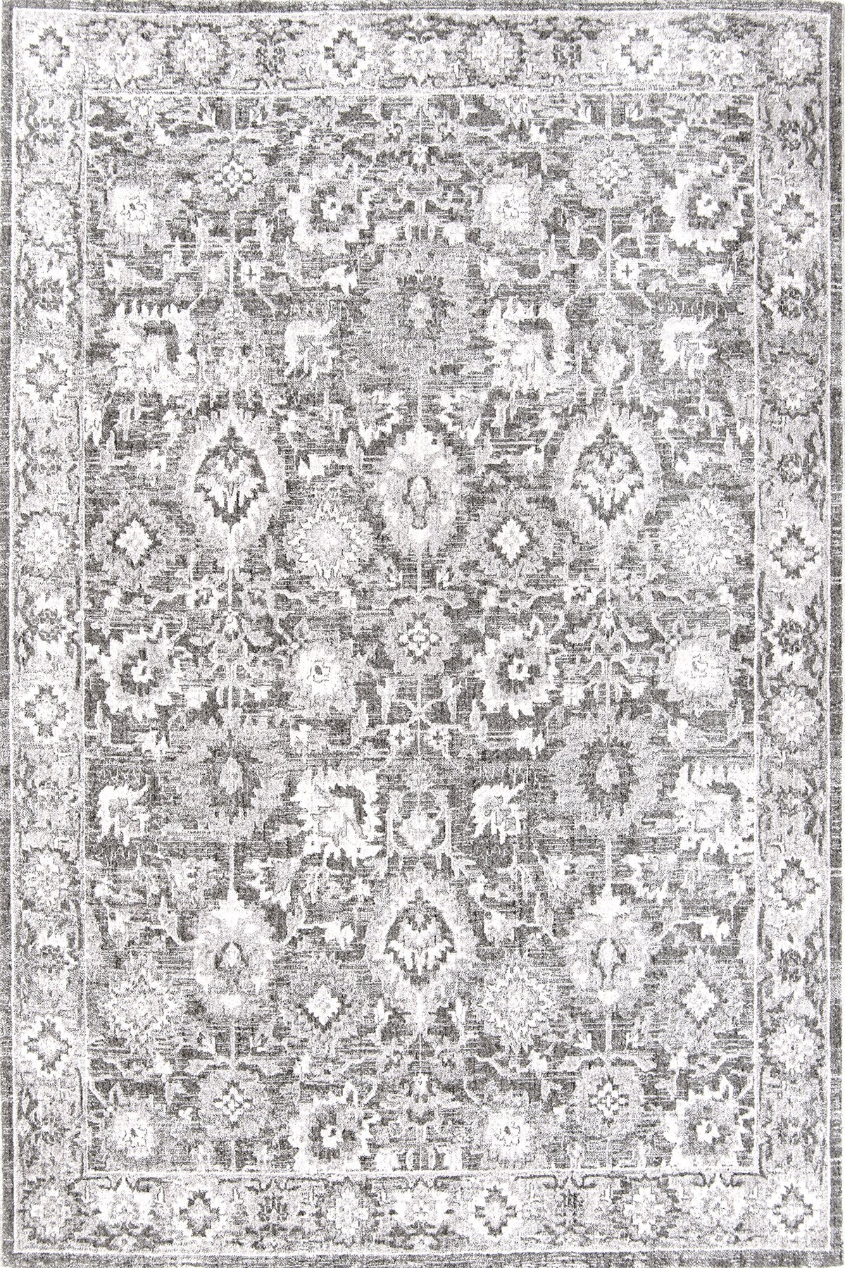 Romans Etro 2704 Gri - Çerçeveli Vintage Halı