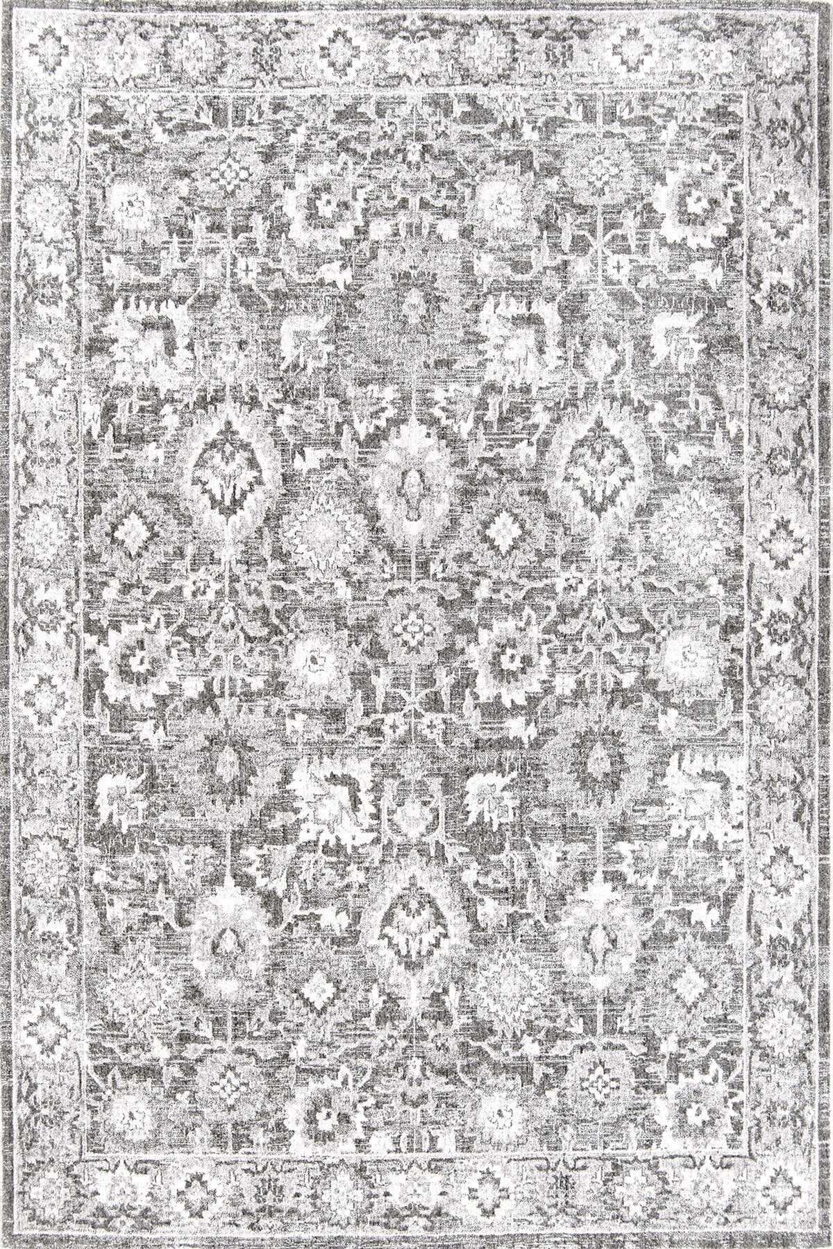 Romans Etro 2704 Gri - Çerçeveli Vintage Halı