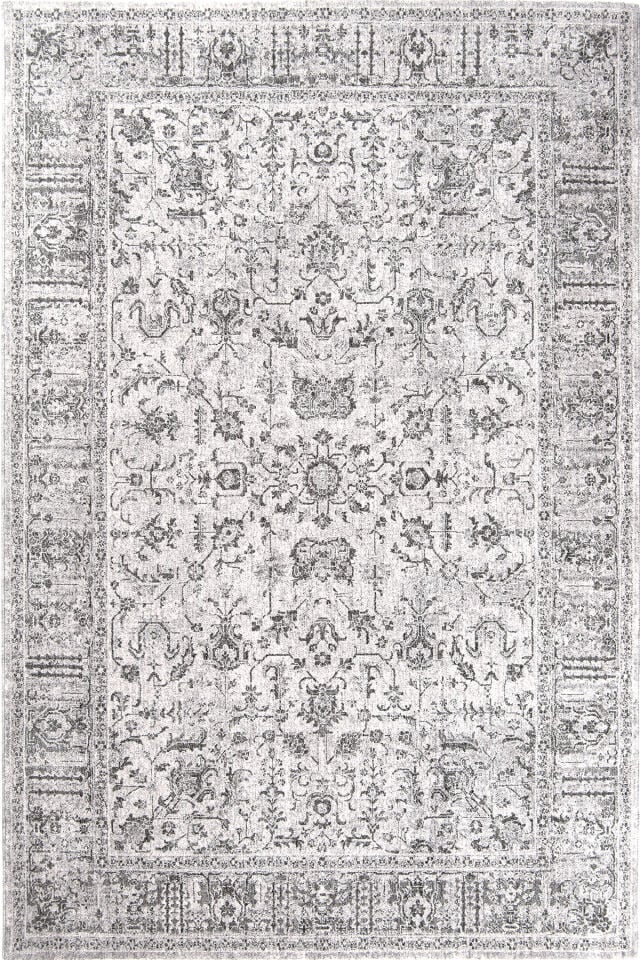 Romans Etro 2705 Gri - Spor Saçaklı Polyester Çerçeveli Vintage Halı