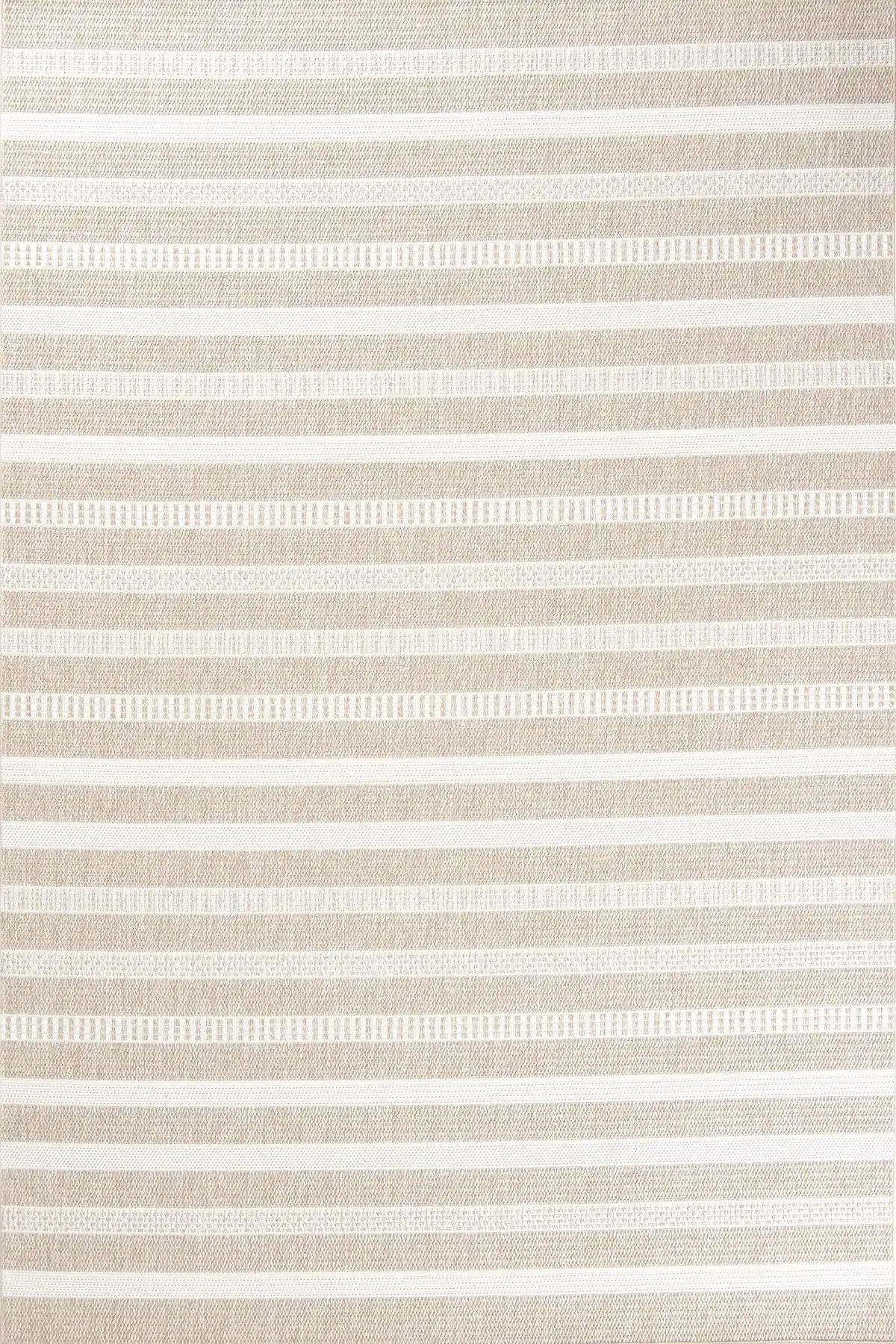 Dekorenti Lora 3201 Bej - Çizgili Modern Pamuk Tabanlı Polyester Halı