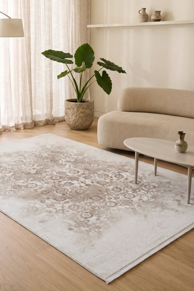 Romans Vizyon 3504 Kahverengi Eskitme Desenli  Salon Halısı
