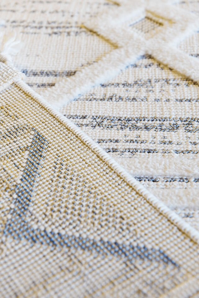 Dekorenti Polo 7805 Multi - Modern Etnik Baklava Desenli Örgü Saçaklı Halı