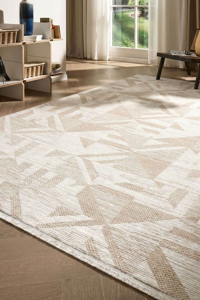 Enti İmge 2506 Bej Halı - Geometrik Desenli Halı