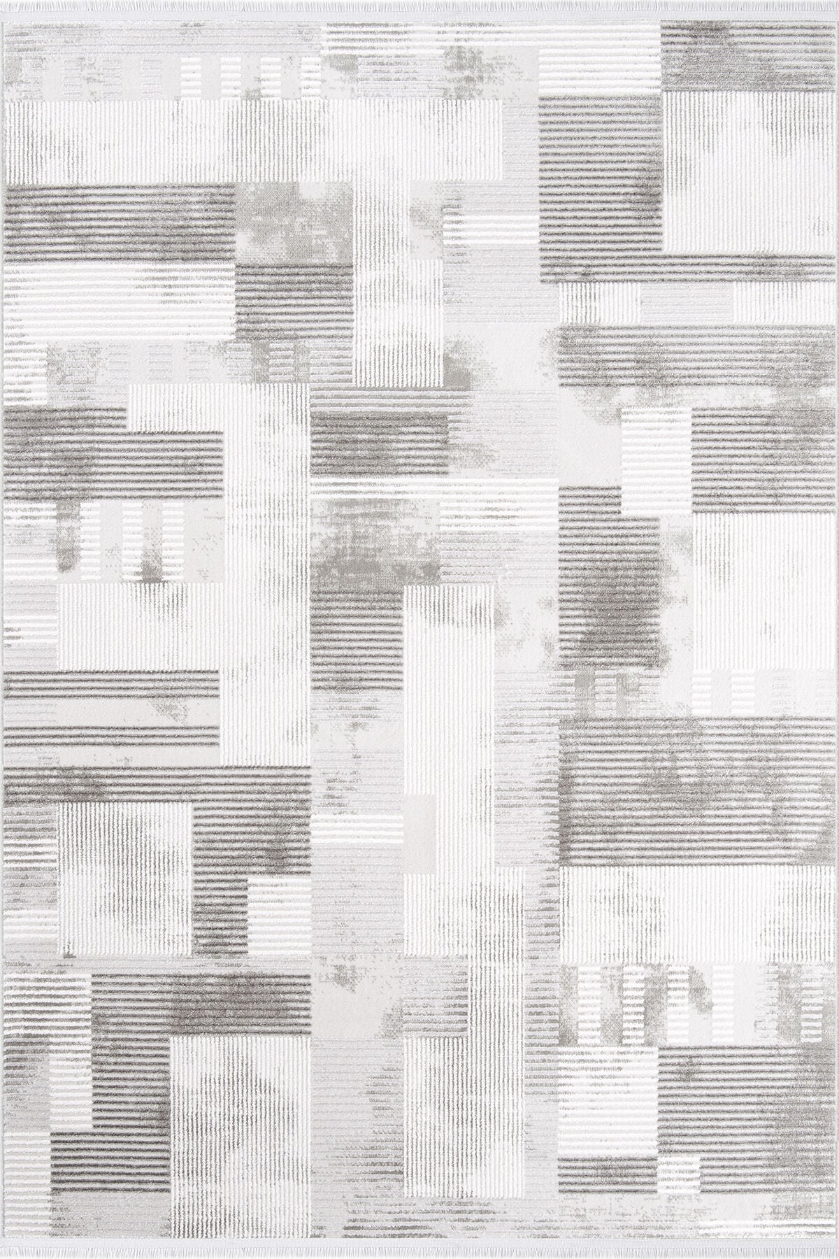 Enti Thema 9403 Gri - Modern Geometrik Desenli Akrilik Halı