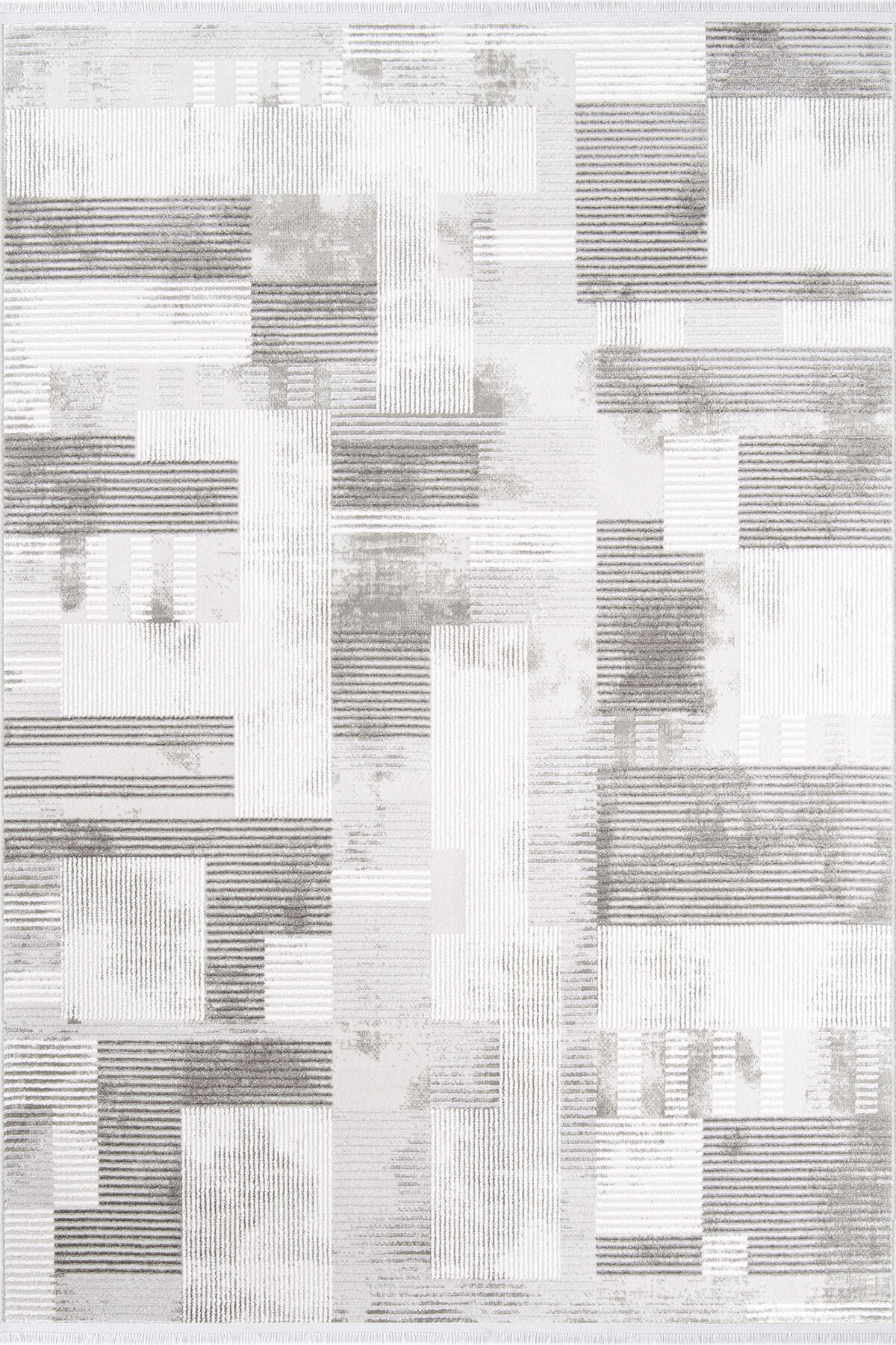 Enti Thema 9403 Gri - Modern Geometrik Desenli Akrilik Halı
