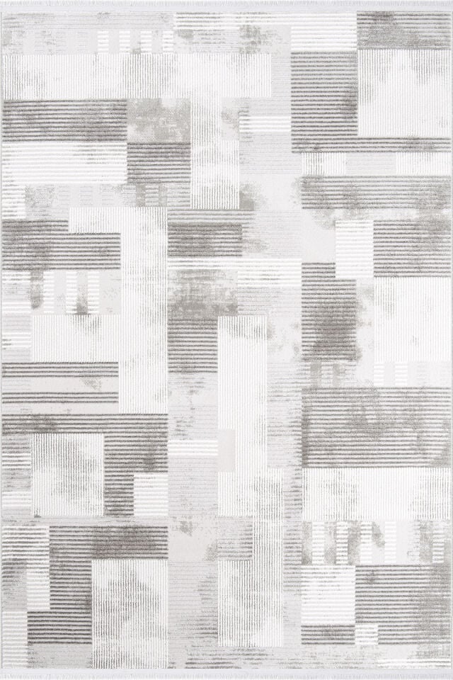 Enti Thema 9403 Gri - Modern Geometrik Desenli Akrilik Halı