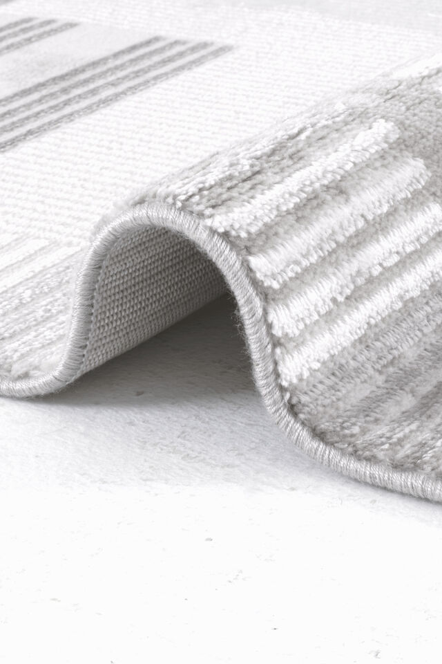 Enti Thema 9403 Gri - Modern Geometrik Desenli Akrilik Halı