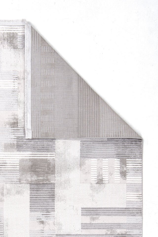 Enti Thema 9403 Gri - Modern Geometrik Desenli Akrilik Halı