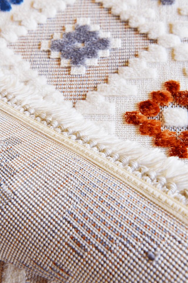 Dekorenti Polo 7806 Multi - Modern Renkli Geometrik Motifli Örgü Saçaklı Halı