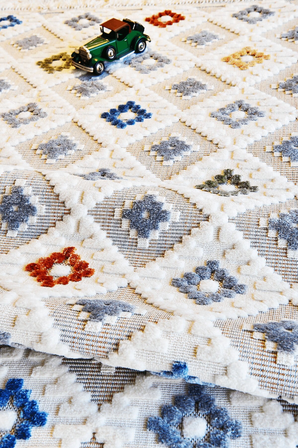 Dekorenti Polo 7806 Multi - Modern Renkli Geometrik Motifli Örgü Saçaklı Halı