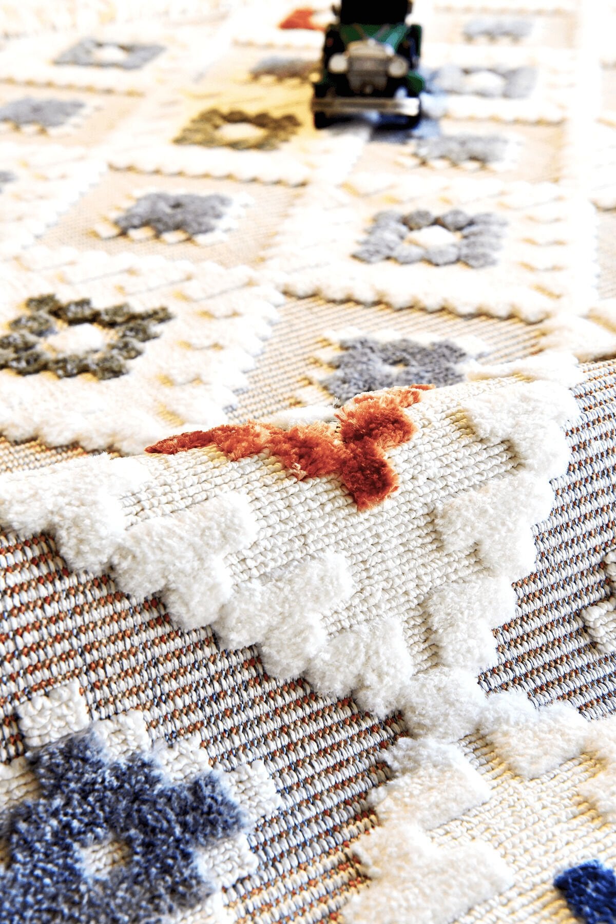 Dekorenti Polo 7806 Multi - Modern Renkli Geometrik Motifli Örgü Saçaklı Halı